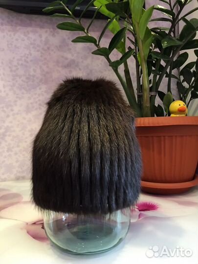 Шапка из вязаной норки