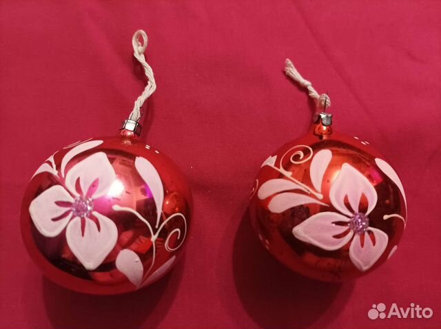 Елочные игрушки шары СССР, 2 шт. большой и средний