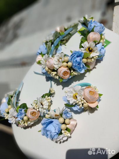 Ободок с цветами ручная работа