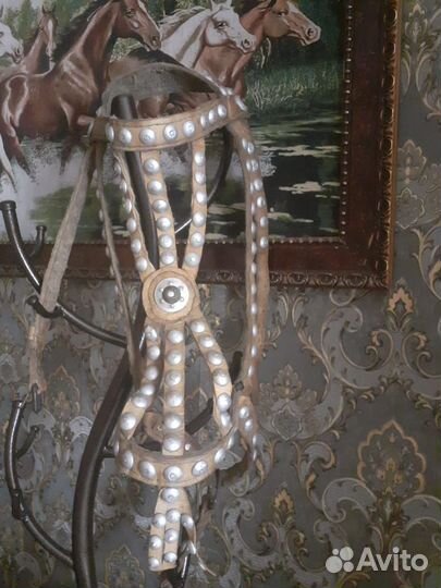 Уздечка кожаная для лошади