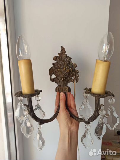 Бра подсвечник СССР двухрожковый, работающий, #1