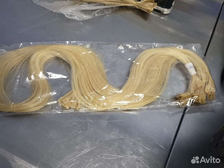 Волосы натуральные блонд 50см