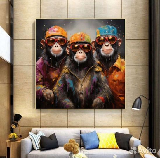 Яркая стильная картина маслом