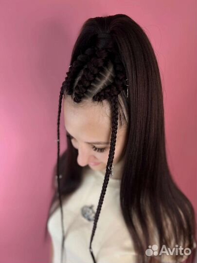 Плету с любовью брейды в хвост, водопад, косы