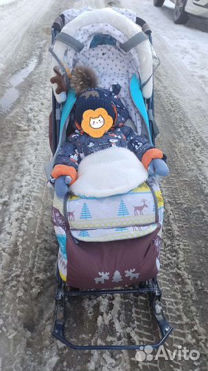 Коляска санки Ника 7-6 скандинавский принт