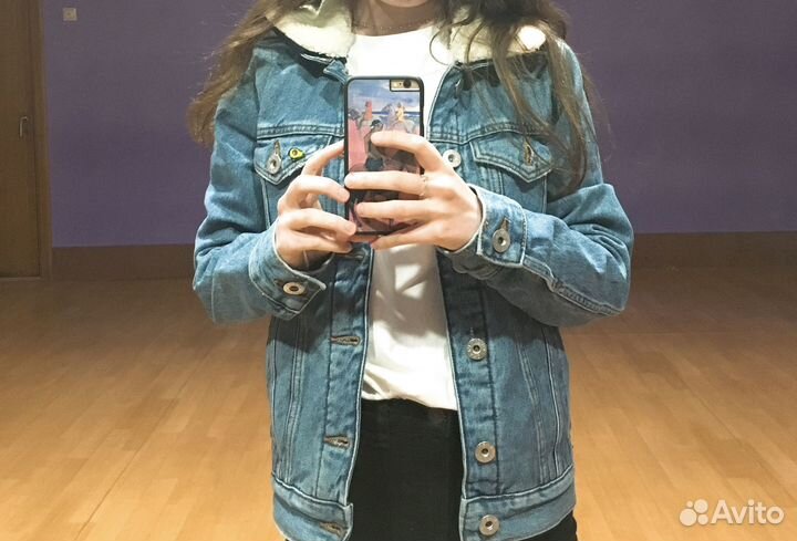 Джинсовая куртка женская с мехом