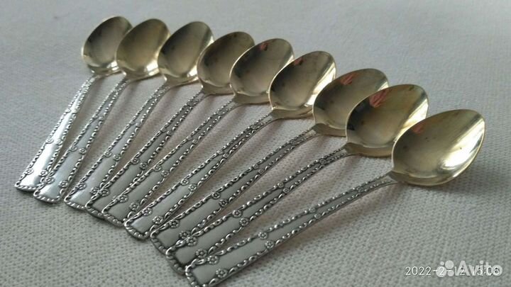 Ложки кофейные мельхиор.позолота