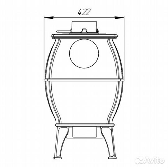 Печь-камин чугунная отопительно-варочная Бахта