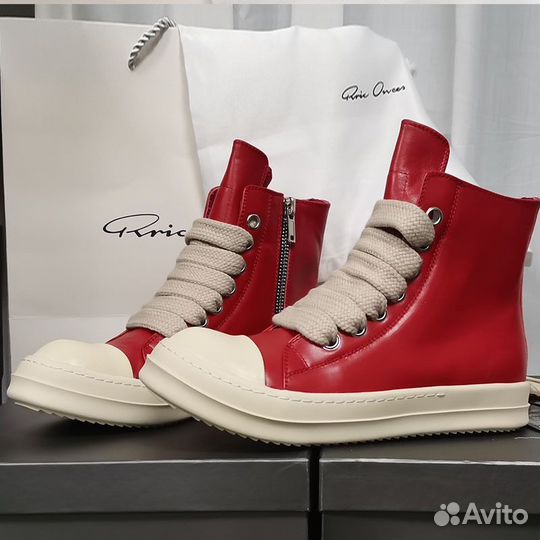 Rick Owens Ramones jumbo high Red