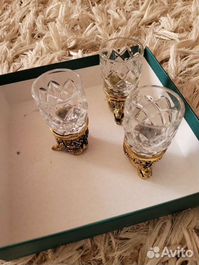 Рюмки перевертыши, хрусталь, животные, комплект