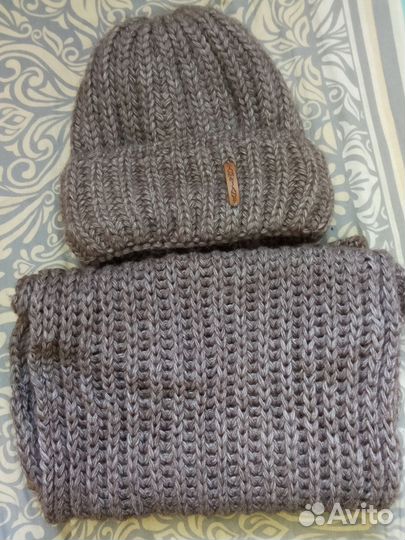 Шапка и снуд зимний комплект