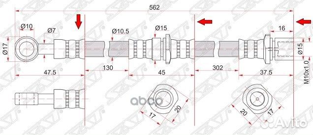 Шланг тормозной передний (Таиланд) subaru fores
