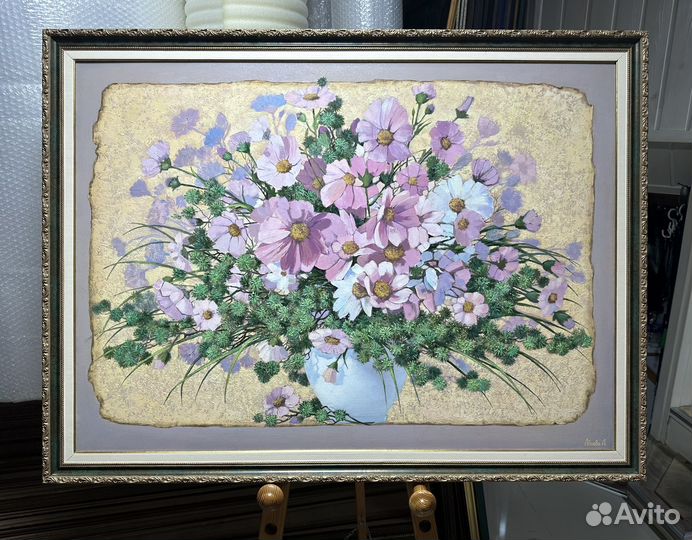 Картина Букет Цветы 65х90 А. Абаева