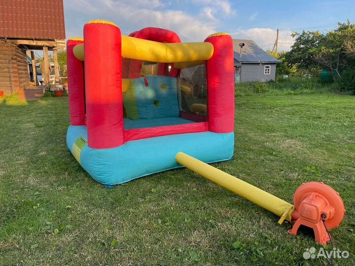 Детский надувной батут с горкой бу