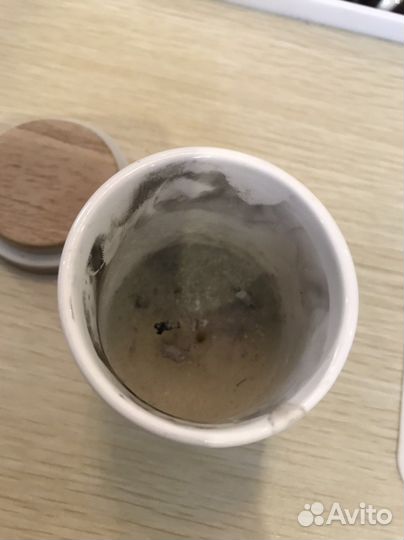 Подсвечник керамическийисидеревчннойикрвшкой