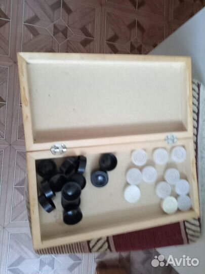 Шашки + доска времен СССР дерево