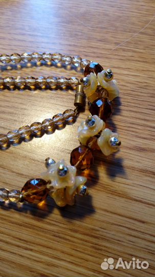 Бусы ожерелье цветочки Чехия винтаж