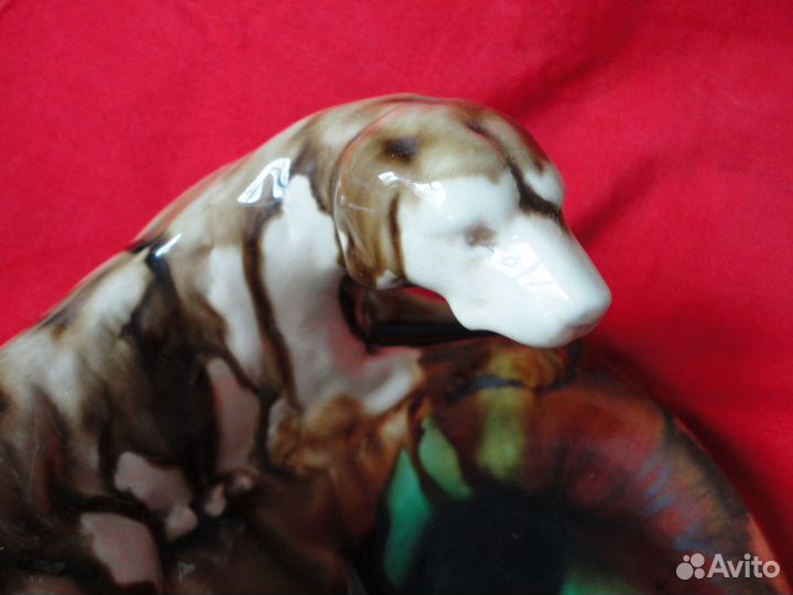 Пепельница из СССР. керамика. охотничья собака