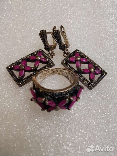 Серебряные серьги с кольцом