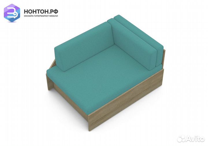 Диван выкатной №1 дуб сонома / аквамарин