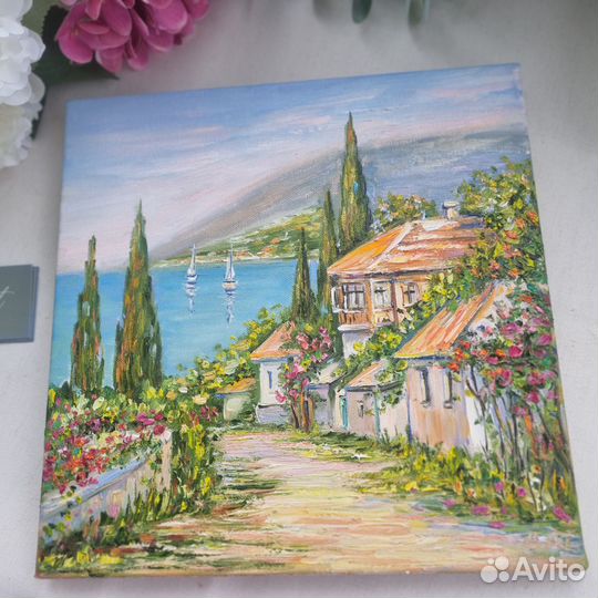 Картина маслом с крымским пейзажем Крым Ялта