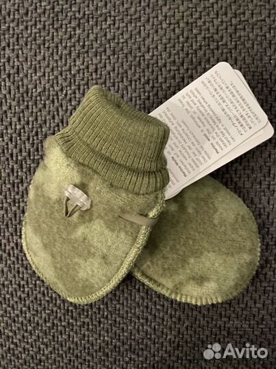 Joha Варежки меринос, зеленый камуфляж 60