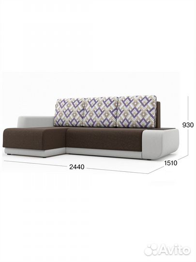 Угловой диван-кровать Beneli соло (левый) с широки