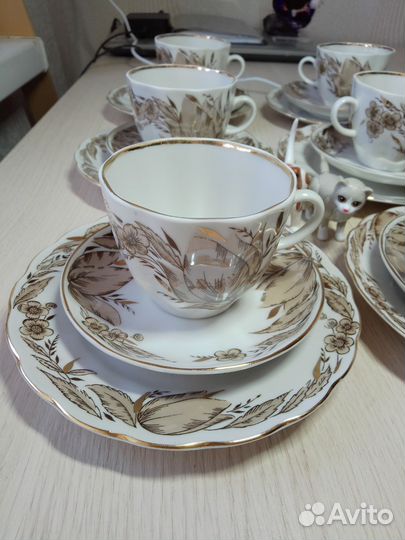 Кофейные тройки лфз костяной фарфор