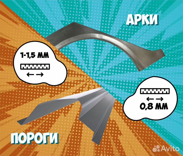Пороги и арки Kia Cerato 1 Москва