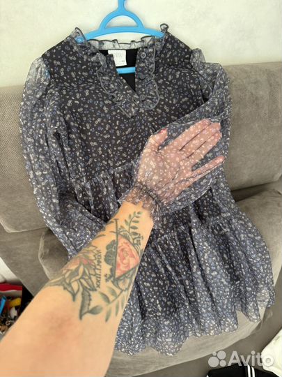 Zara нарядное платье для девочки 122