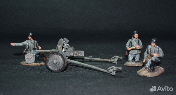 Солдатики. олово. расчёт германской пушки PAK-36