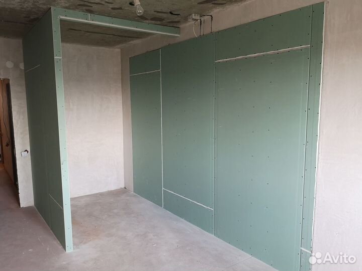 Монтаж гипсокартона, перегородки, все работы с гкл