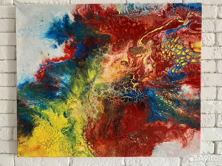 Картина на холсте. Флюид арт
