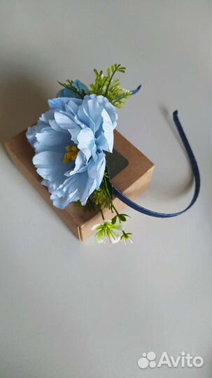 Ободок ручной работы. Цветы для волос