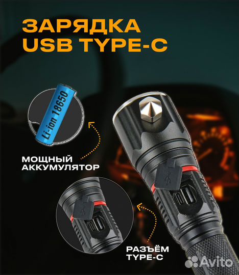 Фонарь ручной мощный светодиодный от аккумулятора