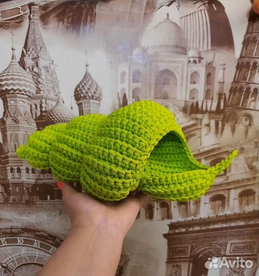 Интерьерная корзина ракушка крючком