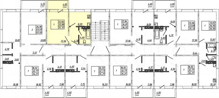 1-к. квартира, 39,4 м², 2/3 эт.