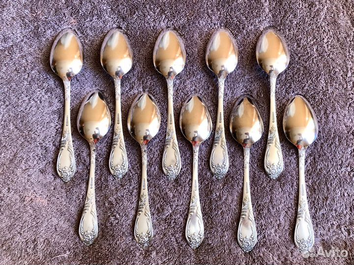 Ложки столовые СССР мельхиор Зiш (10 шт)