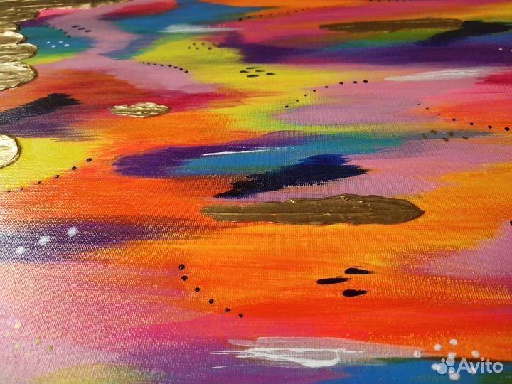 Картина абстракция акрилом на холсте, 50 на 50 см