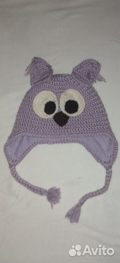 Шапка вязаная на флисе