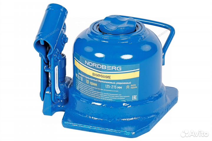 Домкрат бутылочный двухштоковый, укороченный 10 т