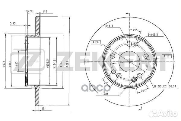 Диск торм. перед. MB E-Class (124) 93- bs-5026