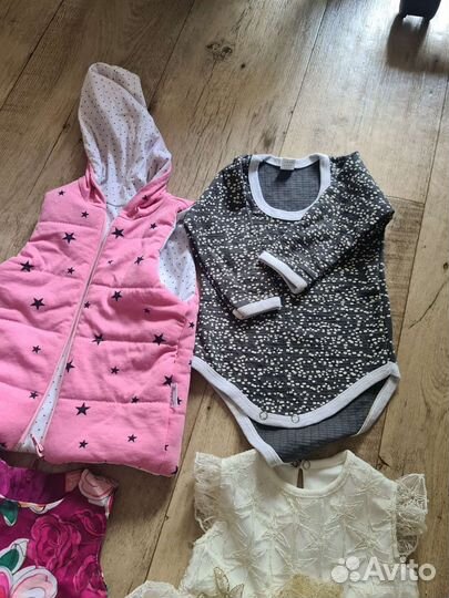 Вещи и обувь на девочку пакетом 74-80