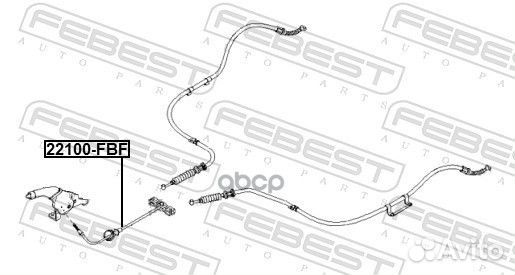 Трос ручного тормоза 22100FBF Febest