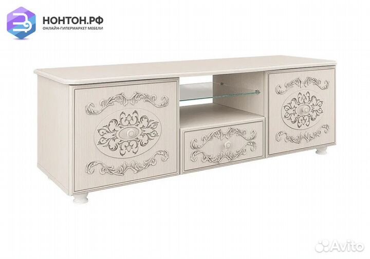 Тумба под тв Каролина вудлайн кремовый / сандал бе