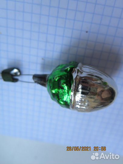 Елочная Игрушка желудь Стекло СССР