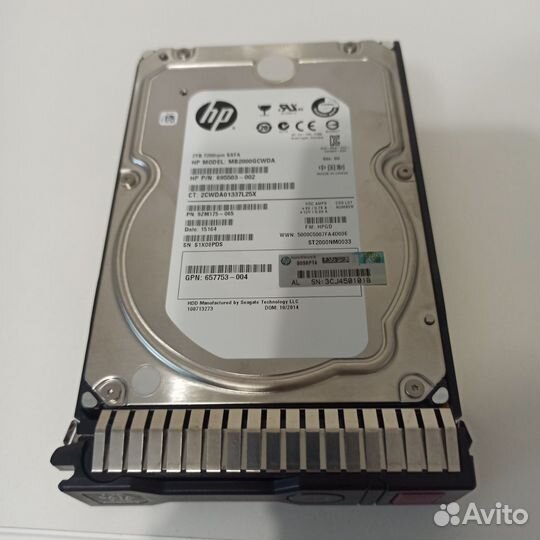 Жесткий диск HP 2Tb 7.2K SATA 3.5