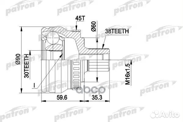 ШРУС наружн к-кт 38x59.5x30 ABS:45T audi: A4 2