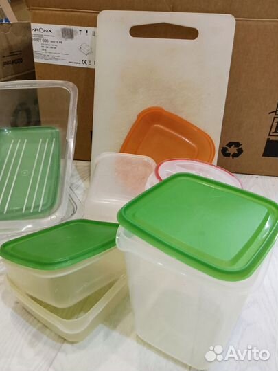 Контейнер пластиковые(лотки), доска разделочная