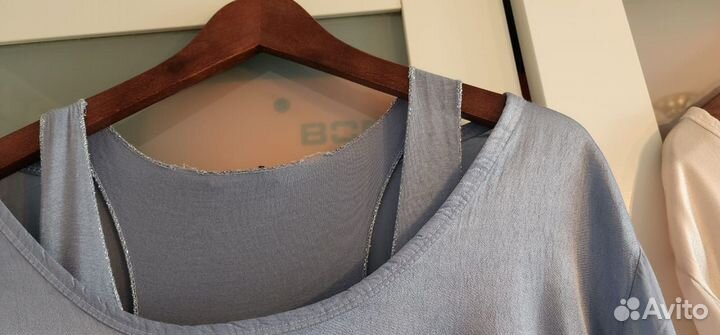 Новая Кофта р.48-52 Италия Пудра/Голуб